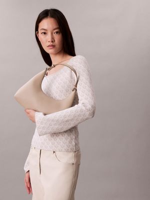 Imagen 2 del producto Cartera De Hombro Detalles Metálicos Beige Calvin Klein