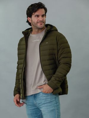 Parka con Gorro Packable Verde Calvin Klein