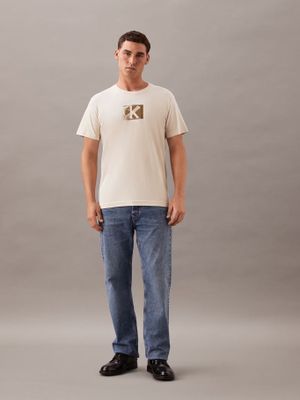 Imagen 2 del producto Polera con logotipo en caja pequeña Beige Calvin Klein
