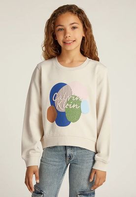 Polerón holgado con gráfico Beige Calvin Klein