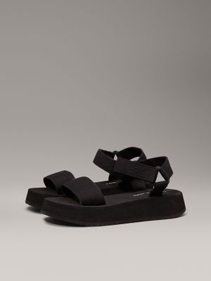 Sandalias de Lona Velcro Webbing Negro Calvin Klein