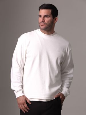 Polera LS Slub Rib Blanco Calvin Klein