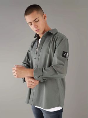 Camisa Monologo Badge Relaxed Gris Calvin Klein