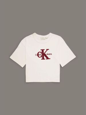 Polera Niña Teddy Monologo Blanco Calvin Klein