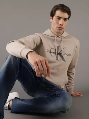 Polerón Gorro Seasonal CF Monologo Beige Calvin Klein