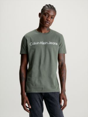 Polera Institutional Logo Slim Verde Calvin Klein