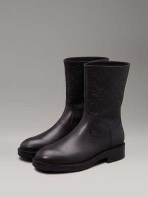 Botas Flat Ankle Negro Calvin Klein