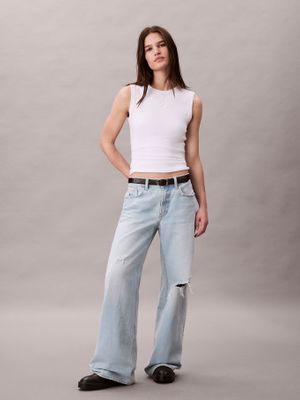 Imagen 2 del producto Polera De Tirantes De Canalé Blanco Calvin Klein