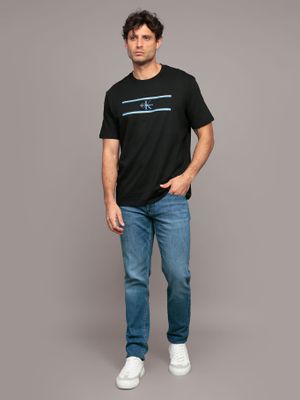 Imagen 2 del producto Polera con gráfico de rayas en barra Negro Calvin Klein