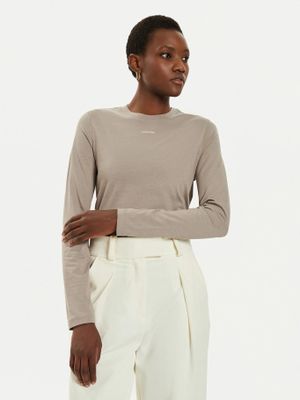 Polera Nano Logo Slim Beige Calvin Klein