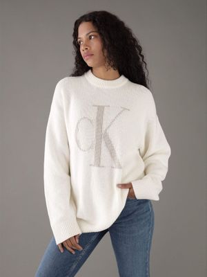 Sweater cuello alto contraste Blanco Calvin Klein