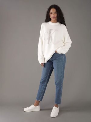 Imagen 2 del producto Sweater cuello alto contraste Blanco Calvin Klein