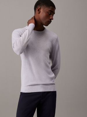 Sweater Merino Rws Crew Neck Sweater Gris Calvin Klein