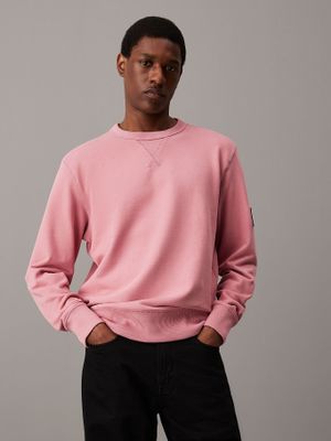 Polerón Badge Crew Neck L-G Rosado Calvin Klein