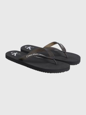 Sandalias con Logotipo Negro Calvin Klein