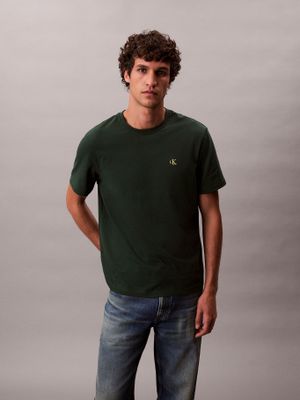 Imagen 1 del producto Polera Regular con Monograma Bordado Verde Calvin Klein
