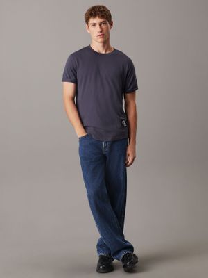 Imagen 2 del producto Polera de algodón con insignia Azul Calvin Klein