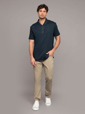 Imagen 2 del producto Polo manga corta de cremallera Azul Calvin Klein