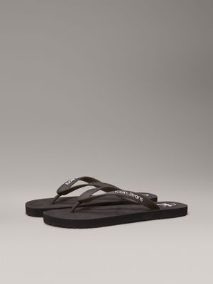Sandalias Transparente con Logo Negro Calvin Klein