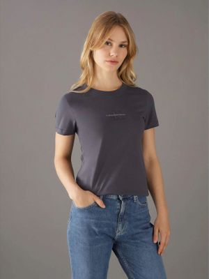 Polera Monologo Slim Gris Calvin Klein