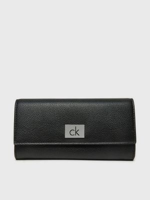 Billetera Ck Plaque Large Negro Calvin Klein
