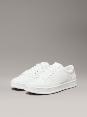 Zapatillas de Cuero Low Top Lace Up Blanco Calvin Klein