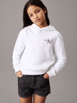 Polerón Niña Small Monogram Blanco Calvin Klein