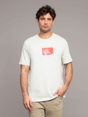 Polera con monograma en caja Beige Calvin Klein