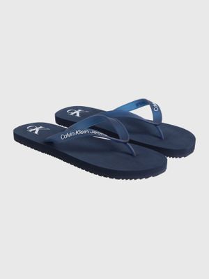 Sandalias con Logotipo Azul Calvin Klein