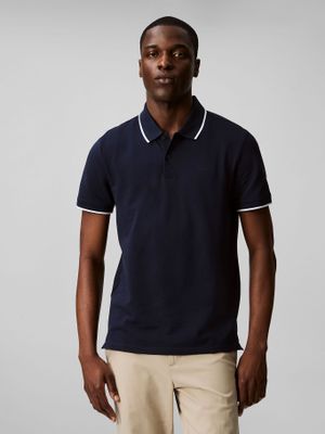 Polo Stretch Solid Azul Calvin Klein