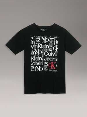 Polera Niño Puzzled Logo Negro Calvin Klein