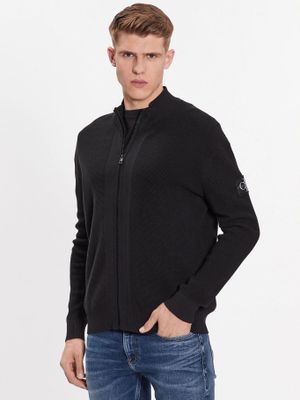 Sweater Core Badge Zip Through Negro Calvin Klein