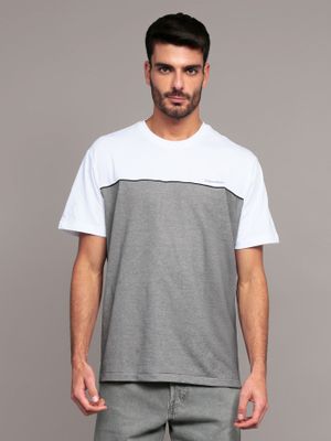 Polera Texture Blocked Piping Gris Calvin Klein