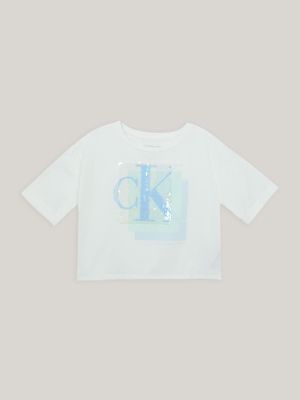 Polera Niña Layered Blanco Calvin Klein