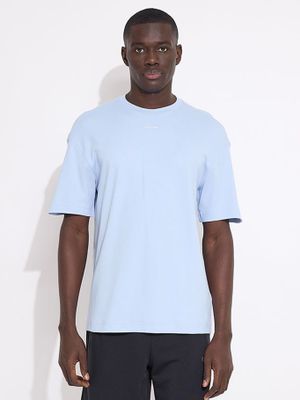 Polera Nano Logo Interlock Azul Calvin Klein