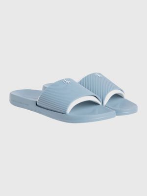 Sandalia Slide Rubber Azul Calvin Klein