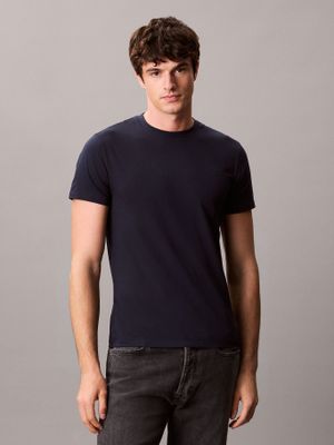 Imagen 1 del producto Polera Slim de Manga Corta Azul Calvin Klein