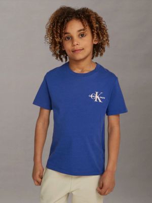 Polera Niño Chest Monologo Azul Calvin Klein