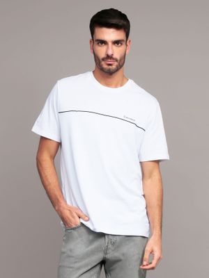 Polera Texture Blocked Piping Blanco Calvin Klein