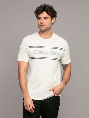 Imagen 1 del producto Polera Outline Boxed Logo Beige Calvin Klein