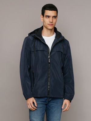 Chaqueta Ligera con Gorro Azul Calvin Klein