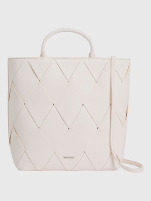 Cartera Tote Ck Woven Blanco Calvin Klein
