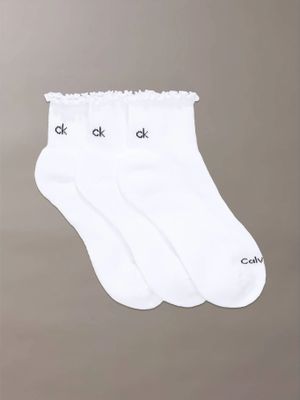 Pack 3 Calcetines Cushion Ruffle Blanco Calvin Klein