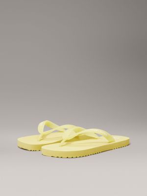 Sandalias Transparente con Logo Amarillo Calvin Klein