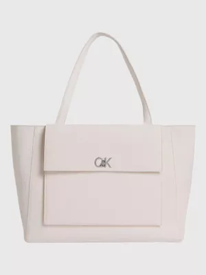Cartera Tote Ck Medium Blanco Calvin Klein