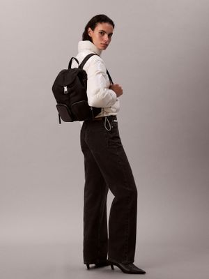 Imagen 2 del producto Mochila Con Solapa De Satén Y Nailon Negro Calvin Klein