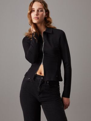Blusa Zipper Milano Negro Calvin Klein