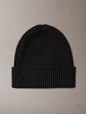 Imagen 2 del producto Gorro de Punto de Mezcla de Algodón Negro Calvin Klein