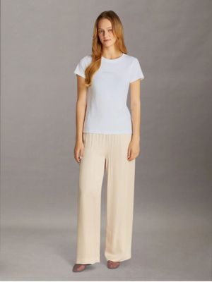 Imagen 2 del producto Polera slim fit con logo Blanco Calvin Klein