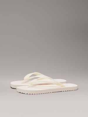 Sandalias Transparente con Logo Beige Calvin Klein